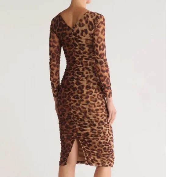 L'AGENCE Marise Leopard Print Bodycon Dress - Picture 2 of 9